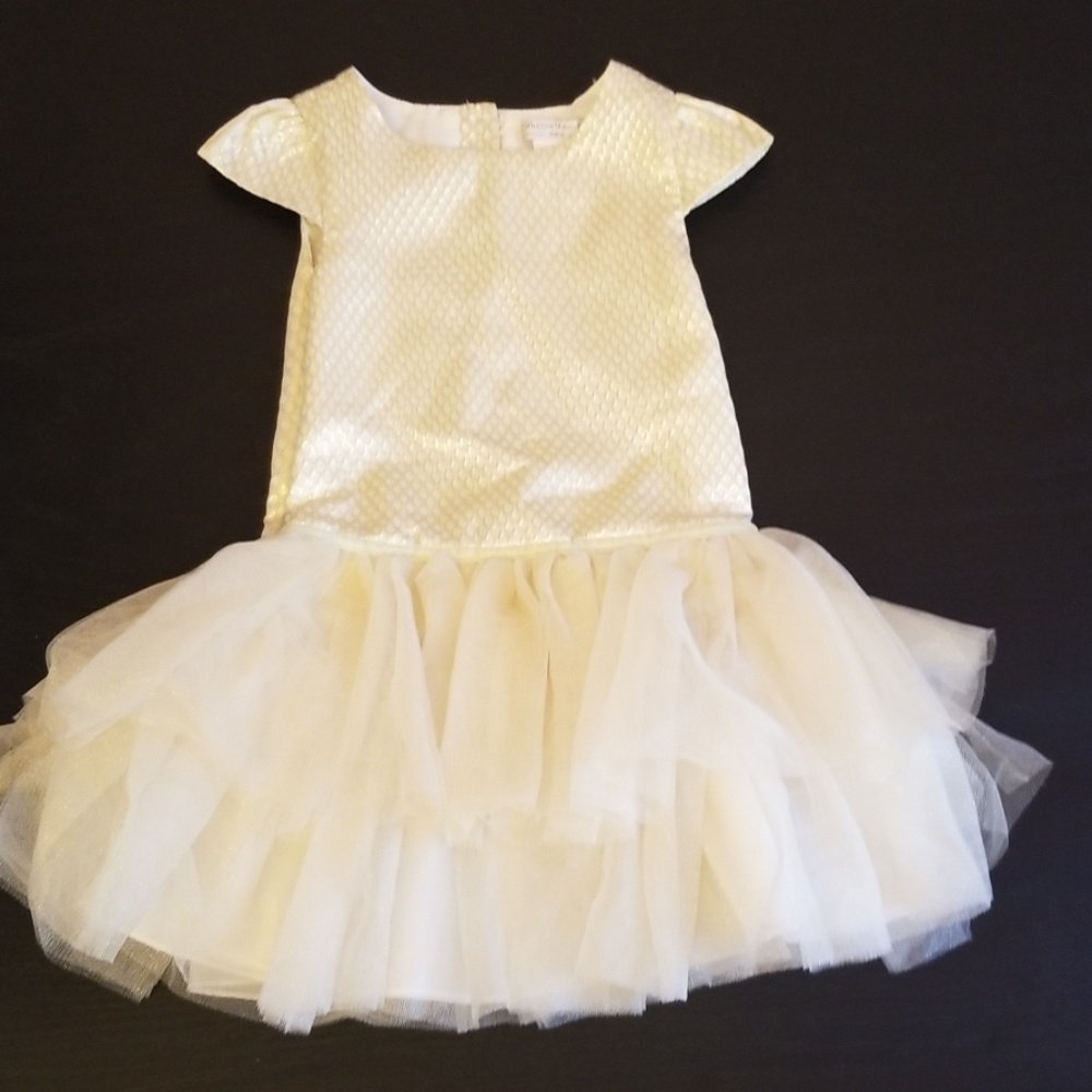 CATHERINE MALANDRINO 4T light gold dress